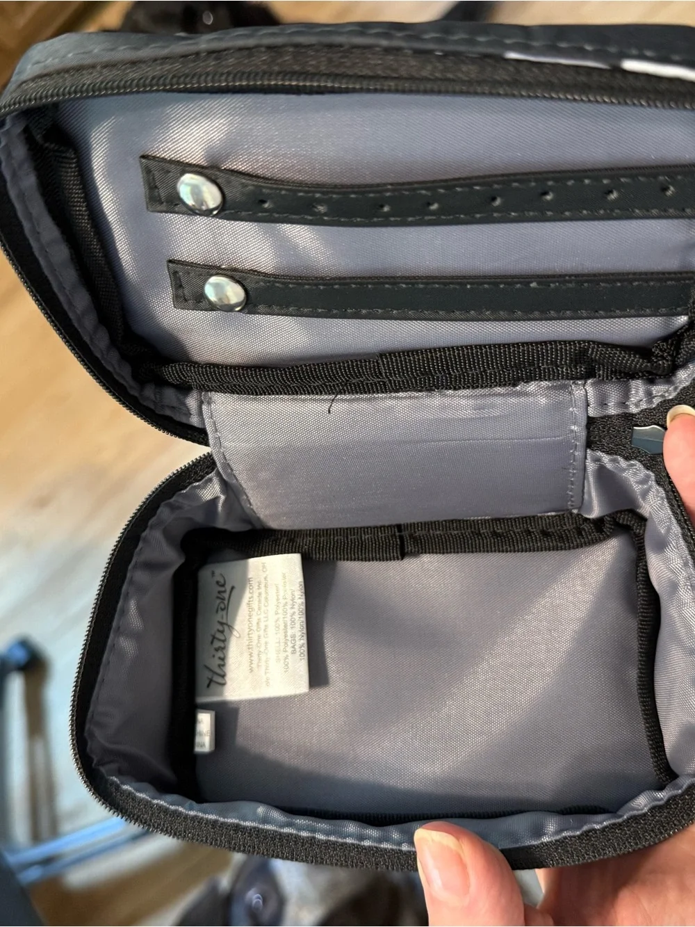 Black Vertical Dash Travel Organizer Pouch